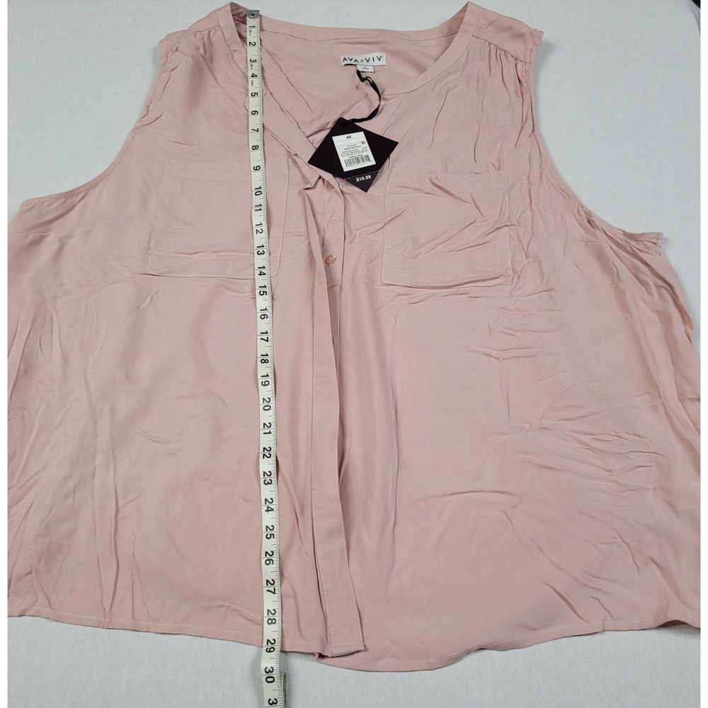 Ava & Viv Smoked Pink Sleeveless Button-down Top Blouse Women's Plus Size 4X NWT - Picture 7 of 8